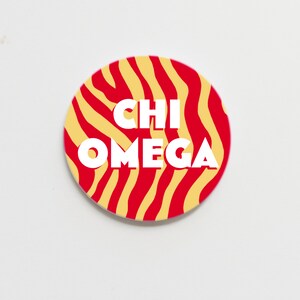 Chi Omega Zebra Greek  Button