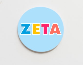 Zeta Tau Alpha Color Me Greek  Button