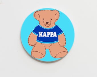 Kappa Kappa Gamma Greek Teddy Bear Button