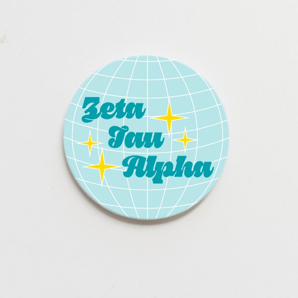 Zeta Tau Alpha Greek Disco Button