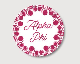 Alpha Phi Greek Flower Ring Button