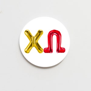 Chi Omega Greek Balloon Button
