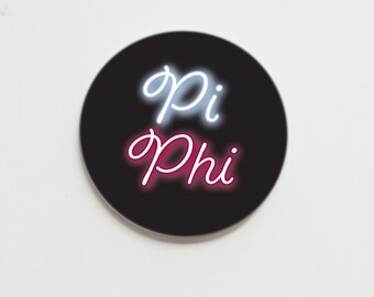 Pi Beta Phi Neon Greek  Button