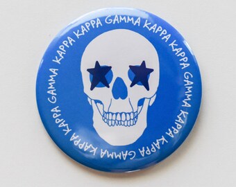 Kappa Kappa Gamma Greek Skull Button