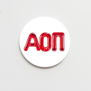 Alpha Omicron Pi Greek Balloon Button