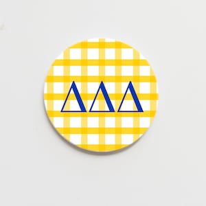 Tri Delta Gingham Greek  Button