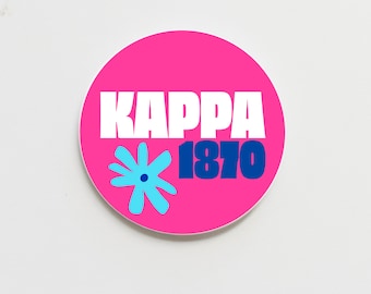 Kappa Kappa Gamma Greek Funky Floral Button