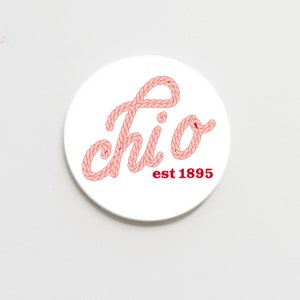 Chi Omega Greek Howdy Button