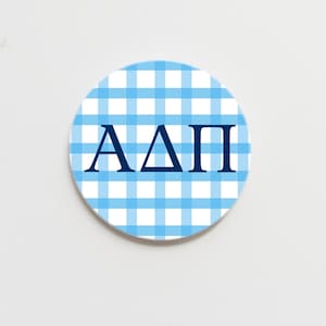 Alpha Delta Pi Gingham Greek  Button