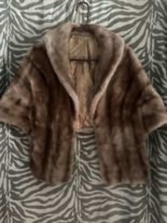 Brown 1950's Faux Fur Capelet