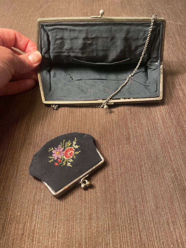 Vintage needlepoint purse from the 1920s image 3