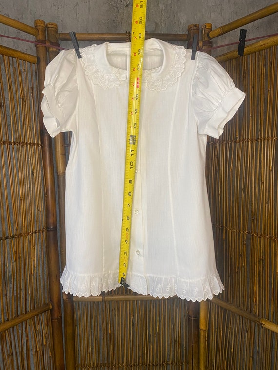 Classic white baby girls dress button up - image 3