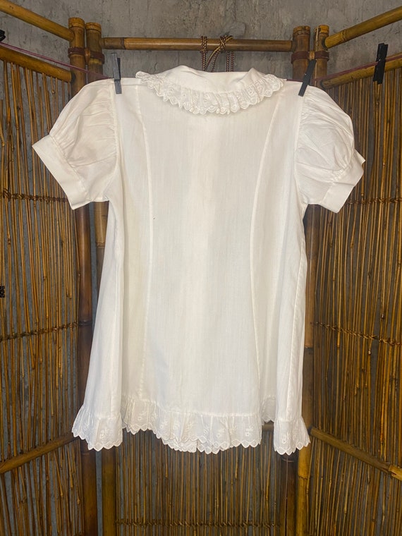 Classic white baby girls dress button up - image 2