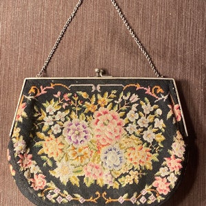 Vintage needlepoint purse from the 1920s image 1