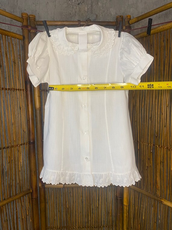 Classic white baby girls dress button up - image 4