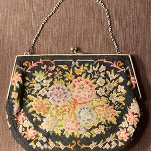 Vintage needlepoint purse from the 1920s image 2
