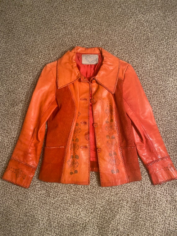 Vintage 1970s Mexican made leather jacket