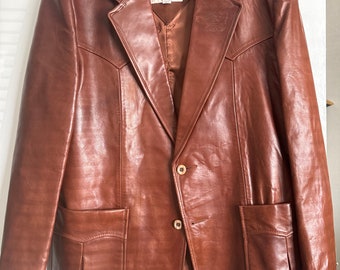 Vintage men’s western style leather jacket