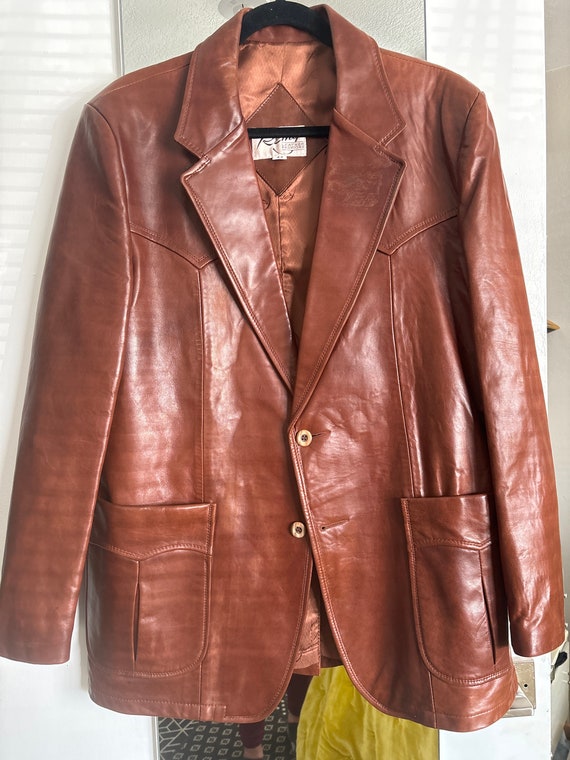 Vintage men’s western style leather jacket
