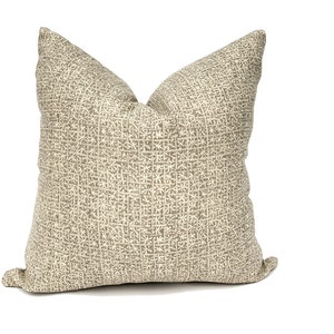 Stella in mushroom, Designer linen simple modern pillow cover, cream/off white/tan/beige neutral pillow cover, custom geometric lumbar