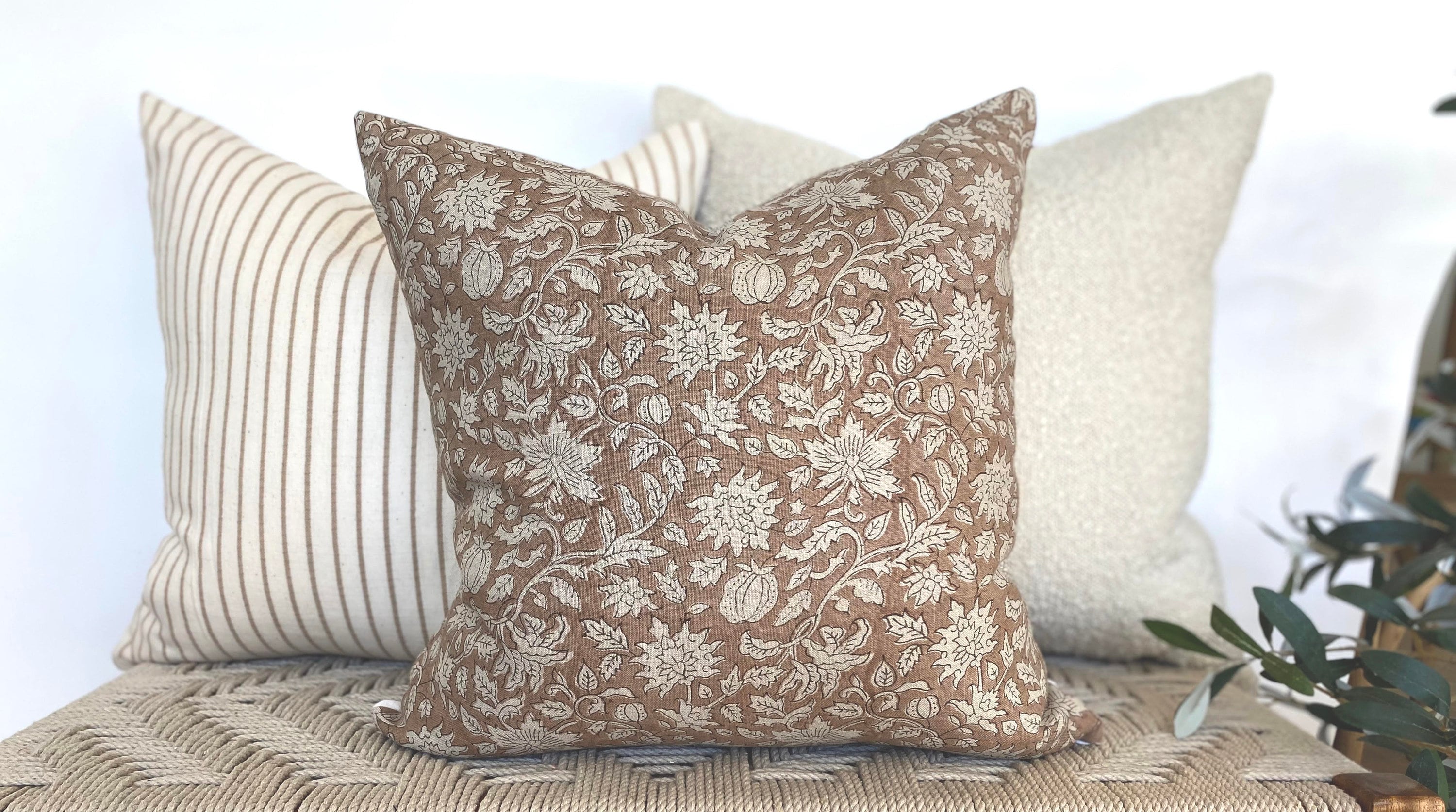 The Inspiring Home Handwoven Textured Stripe Pillow