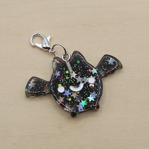 Glitter Bat Progress Keeper, Knitting Progress Keeper, Crochet Progress Keeper, Stitch Marker Charm, Planner Charm