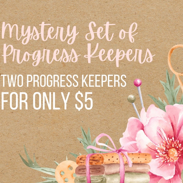 Mystery Progress Keeper Set, Knitting Progress Keeper, Crochet Progress Keeper, Stitch Marker Charm, Planner Charm