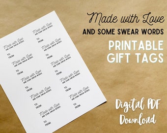 Made with Love & Some Swear Words Gift Tags