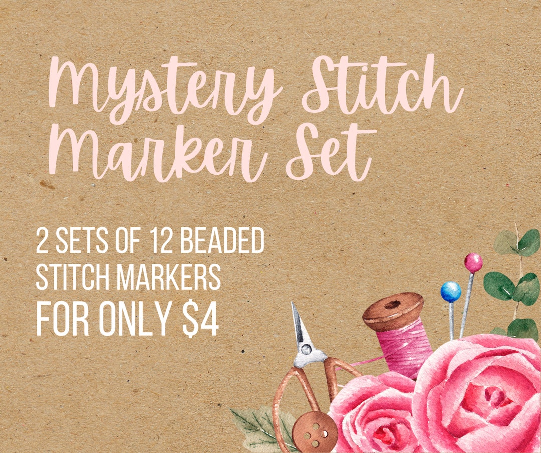 Mystery Stitch Marker Set, Knitting Stitch Markers, Beaded Stitch