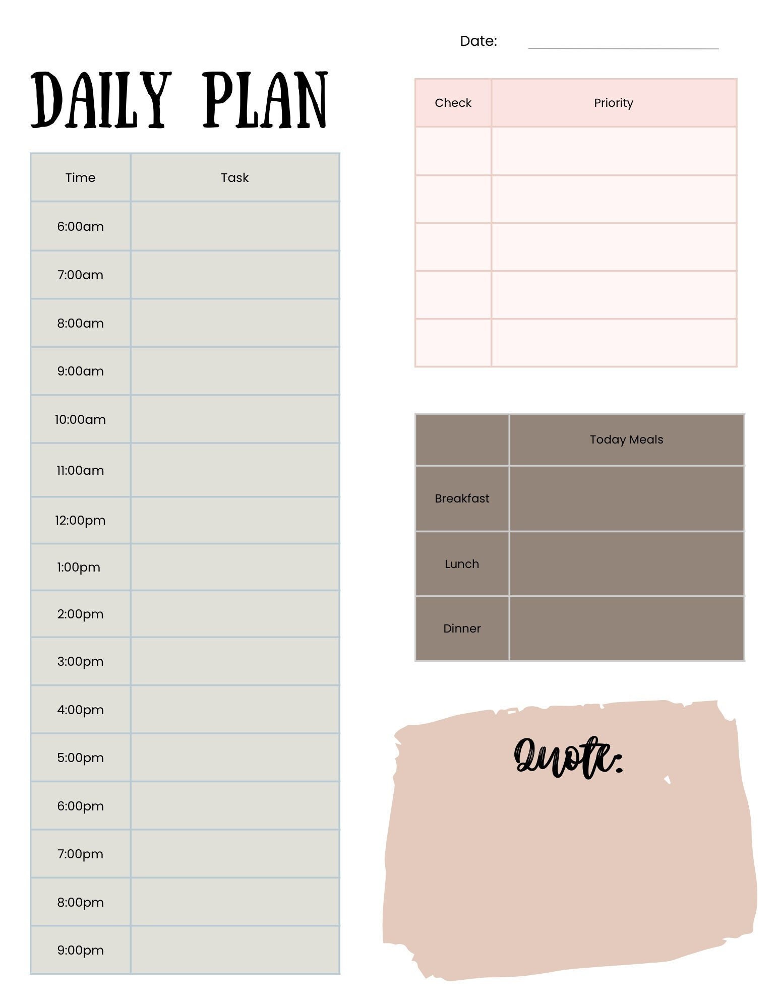 Daily Planner Etsy
