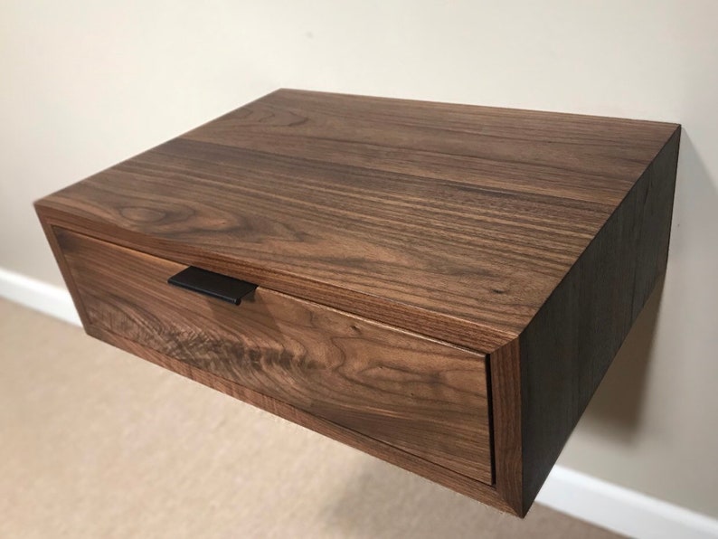 Solid Walnut Floating Nightstand Walnut Floating Nightstand Etsy