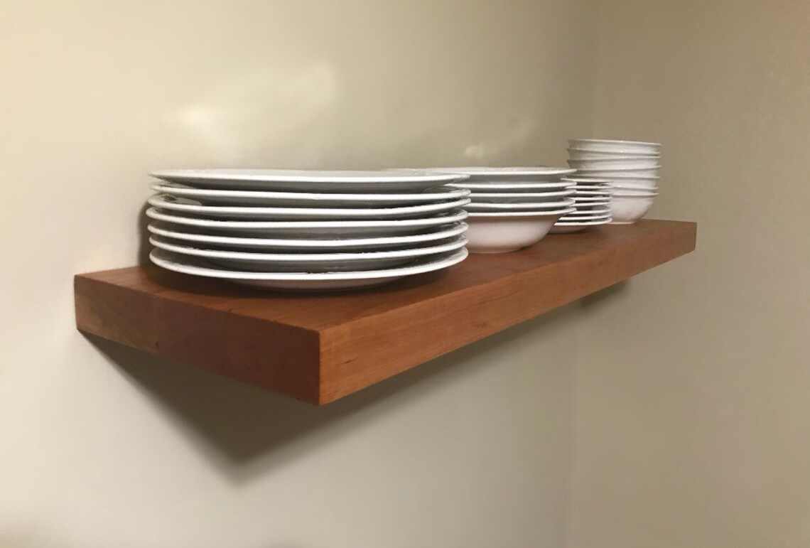 Cherry Floating Shelves Cherry Floating Shelf Floating Wood Etsy