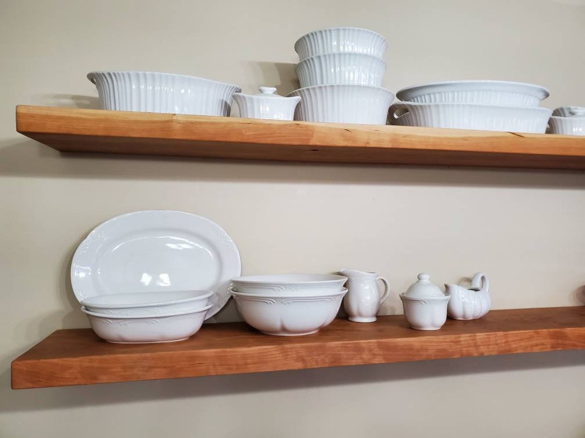 Cherry Floating Shelves Cherry Floating Shelf Floating Wood Etsy