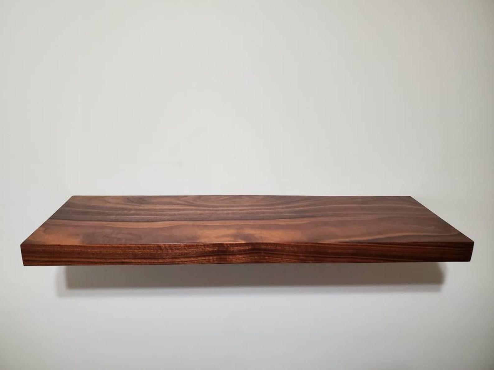 WALNUT FLOATING SHELVES dark wood floating shelf black Etsy