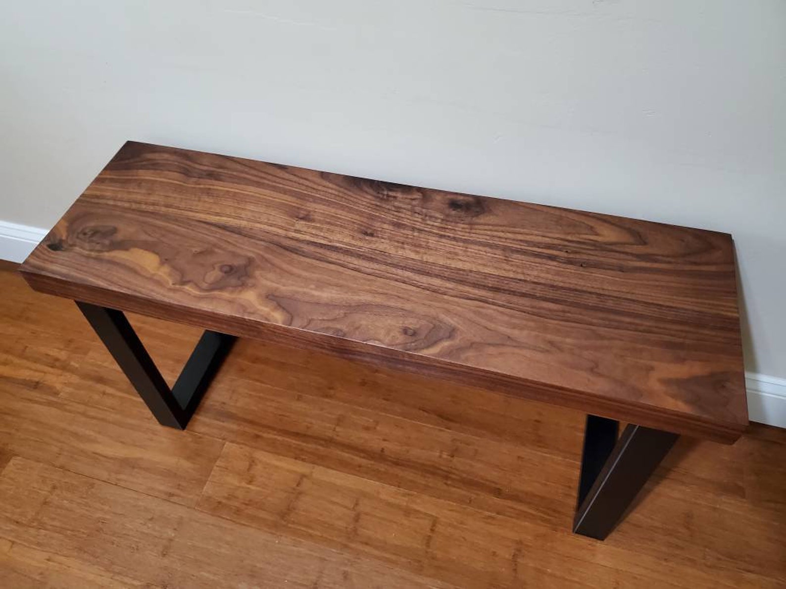 Walnut Wood Bench, Black Walnut Bench, Walnut Dining Bench, Solid Wood ...