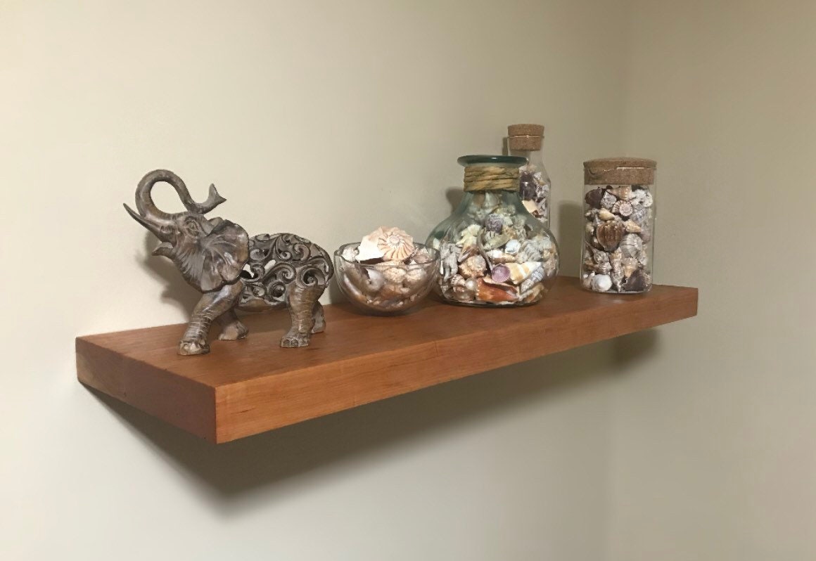 Cherry Floating Shelves Cherry Floating Shelf Floating Wood Etsy