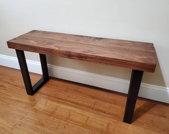 Walnut wood bench, black walnut bench, walnut dining bench, solid wood bench