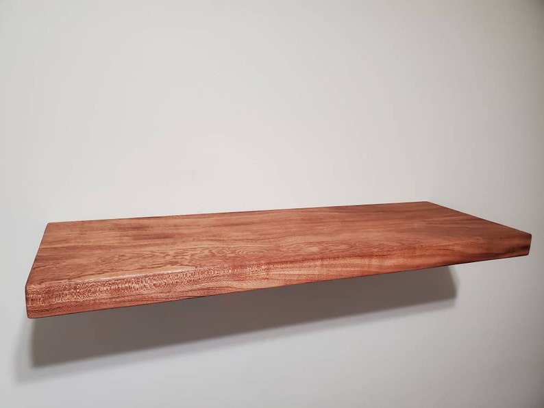 Sapele Wood Shelf Floating Wood Shelf Large Floating Shelf Etsy