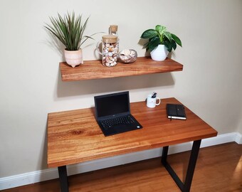 Modern wood desk, Solid wood desk, desk with metal legs