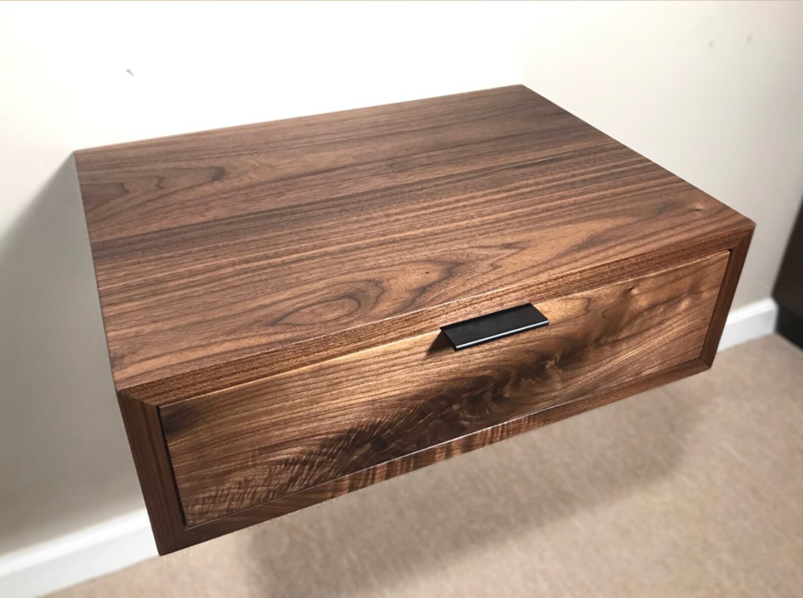 Solid Walnut Floating Nightstand Walnut Floating Nightstand Etsy