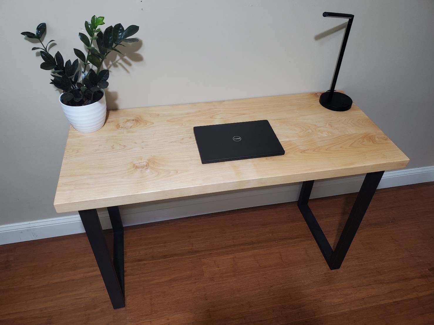 Maple Desk Solid Wood Desk With Metal Legs Etsy