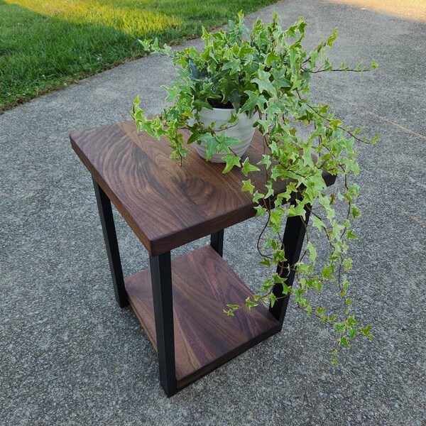 Walnut End Table Etsy