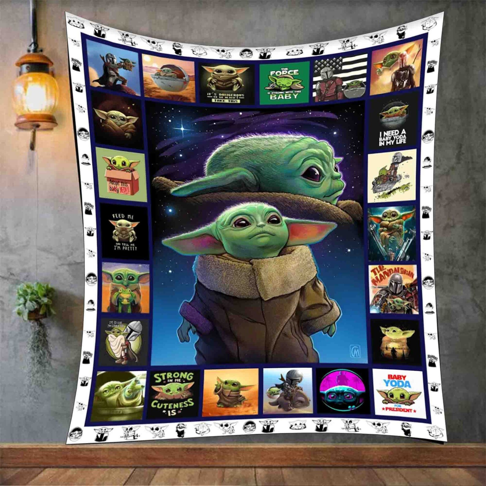 Baby Yoda Ver3 Quilt Blanket All Season Plus Blanket Yoda Etsy