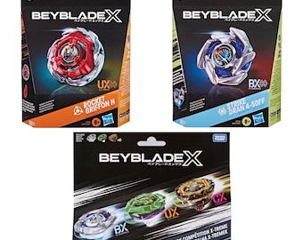 New Releases Beyblade X Xtreme Battlers Pack - Gill Shark 5-60FB Rock Golem M85HN Might Emperor H0p, Rocket Griffon H, Strike Dran 4-50FF