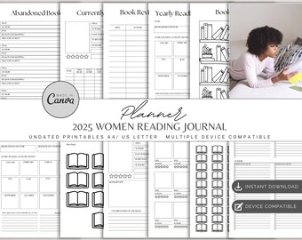 Frauen Lesetagebuch | Buch Tracker | Leselogbuch | Literatur zum Buch | Buchliebhaber Geschenk | Leseziele | Personalisierter Lese-Tracker