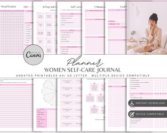 Women’s Self-Care Planner | Self-Love Journal | Wellness Tracker | Mental & Physical Health Planner | Daily Self-Care Routine, Printable PDF