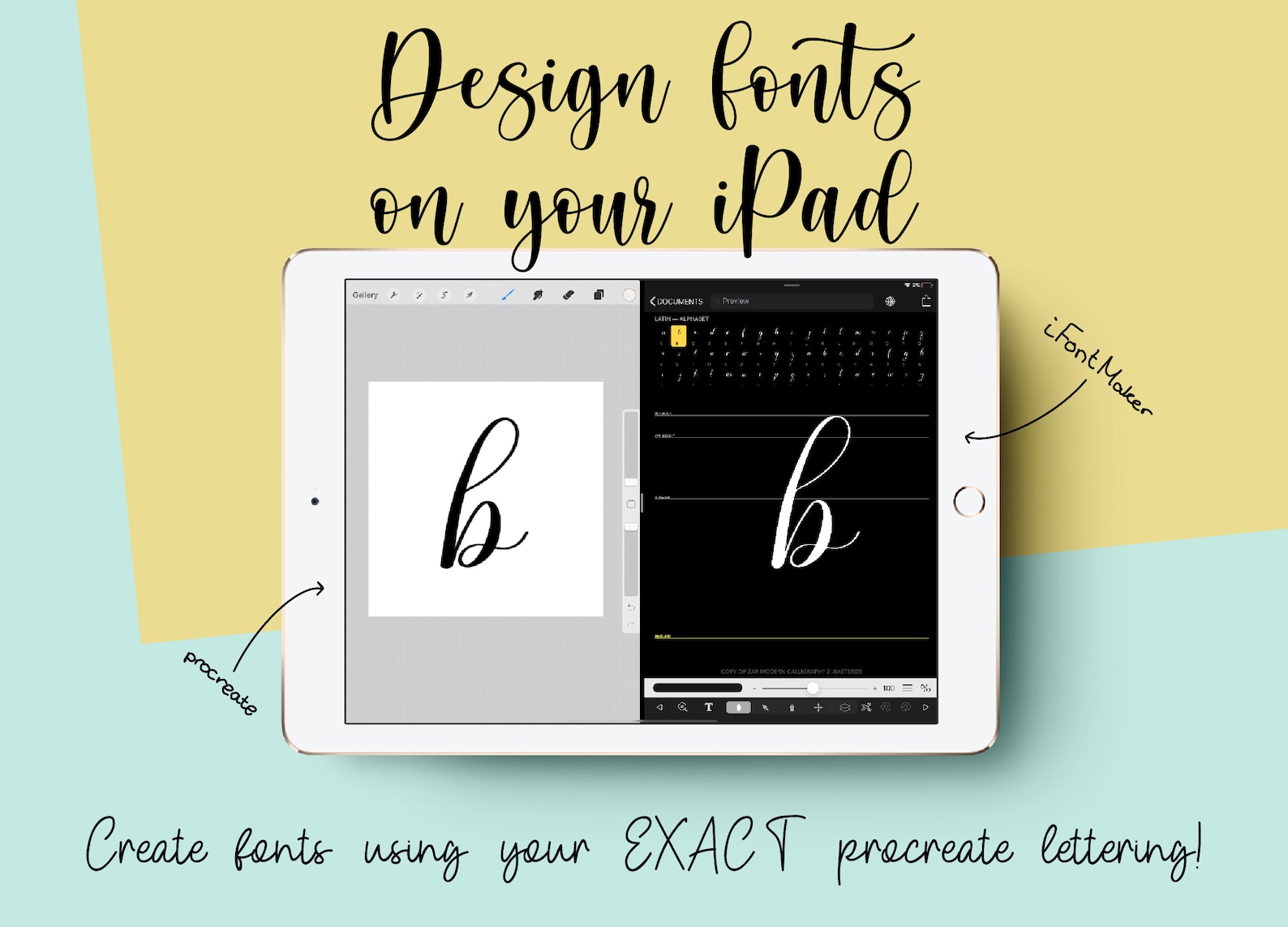Design Fonts for Ipad Font Guide Ipad Fonts for Procreate Etsy UK