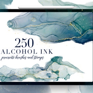 Alcohol Ink Procreate Brushes, Procreate Stamps, Procreate Tutorial, Texture Brushes, Ink Brushes, Watercolor Stamps, Abstract Brushes