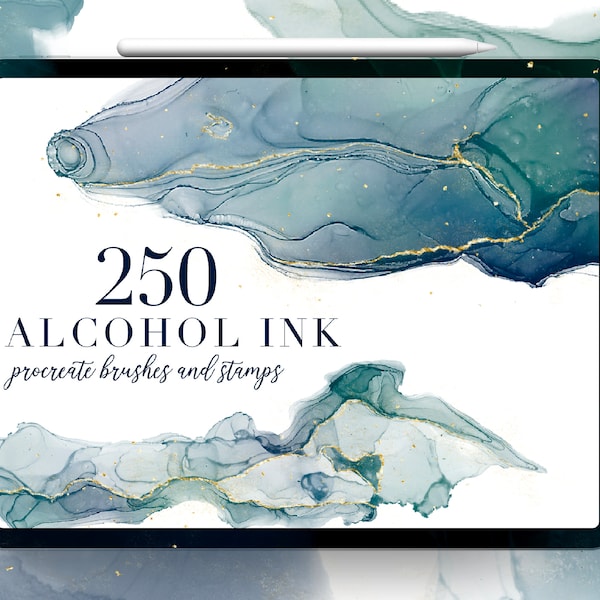 Alcohol Ink Procreate Brushes, Procreate Stamps, Procreate Tutorial, Texture Brushes, Ink Brushes, Watercolor Stamps, Abstract Brushes