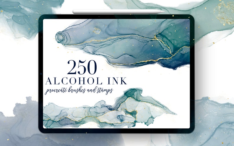 Alcohol Ink Procreate Brushes, Procreate Stamps, Procreate Tutorial, Texture & Ink Brushes, Alcohol Ink Art Watercolor Abstract Brushes 